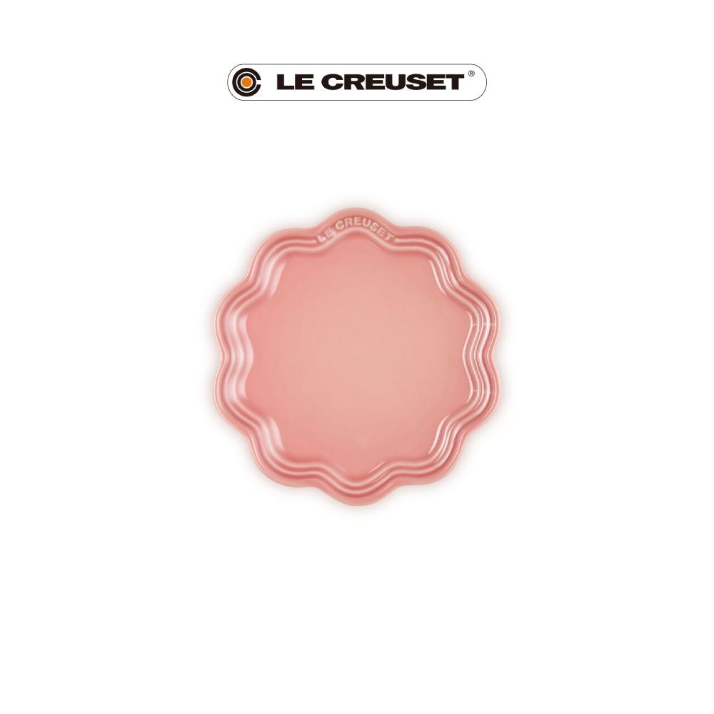 LE CREUSET瓷器蕾絲花邊盤/ 18cm/ 鮭魚粉