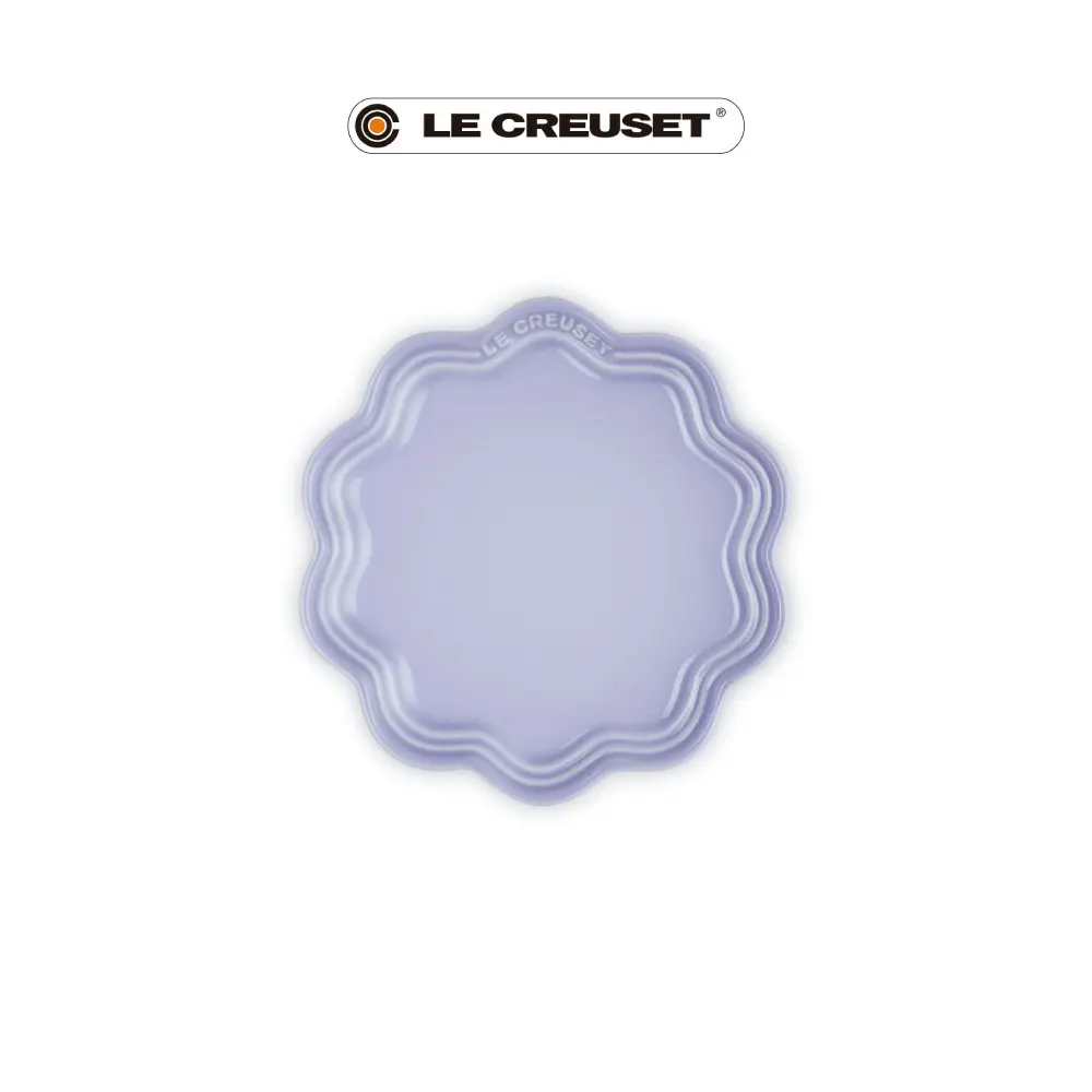 LE CREUSET瓷器蕾絲花邊盤/ 18cm/ 粉彩紫