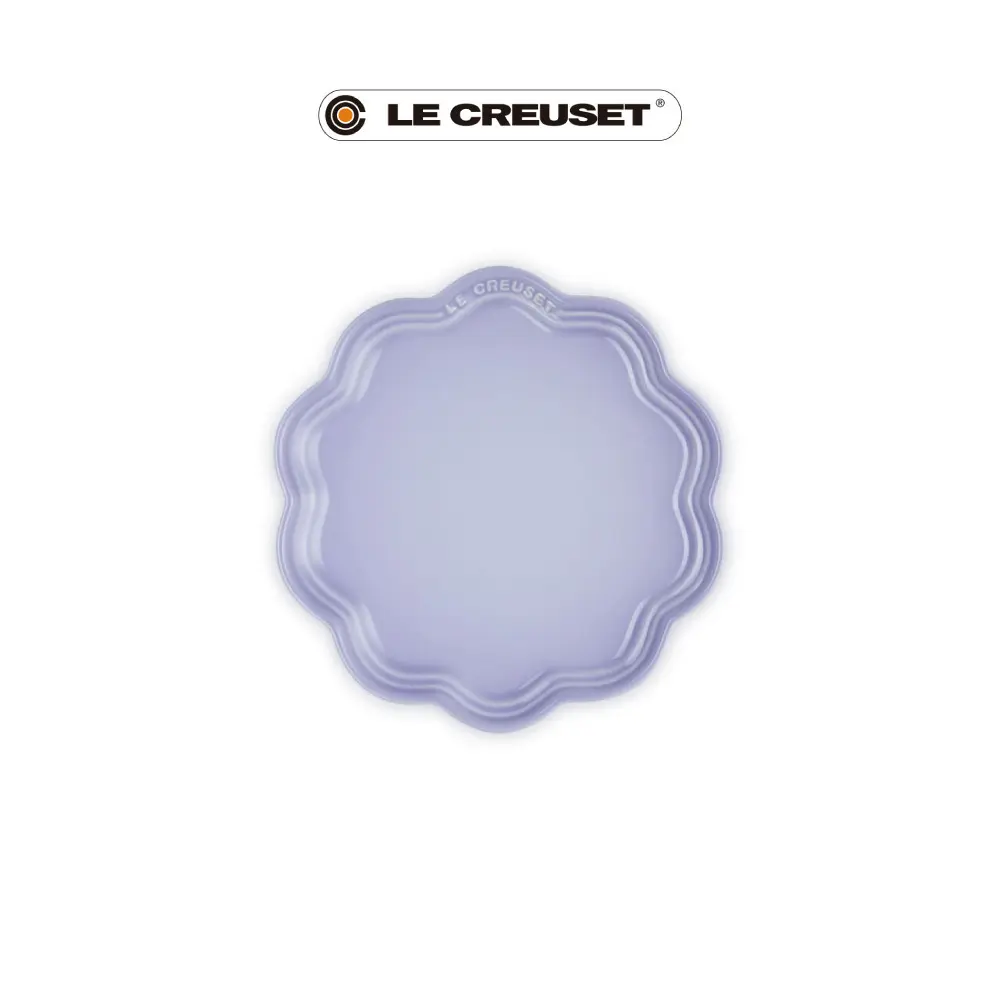 LE CREUSET瓷器蕾絲花邊盤/ 22cm/ 粉彩紫