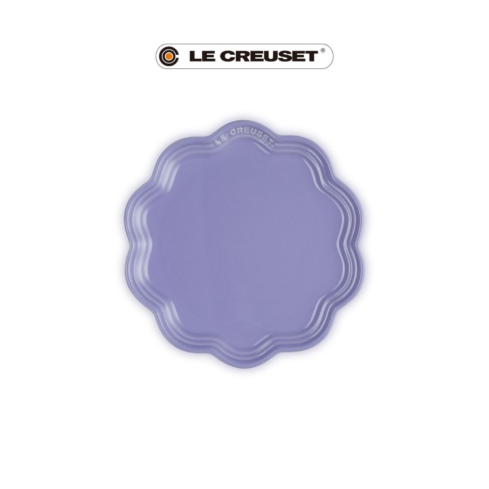 LE CREUSET瓷器蕾絲花邊盤/ 22cm/ 薰衣草