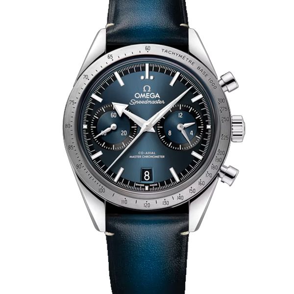 【OMEGA 歐米茄】超霸'57系列 藍面皮帶 計時 40.5mm