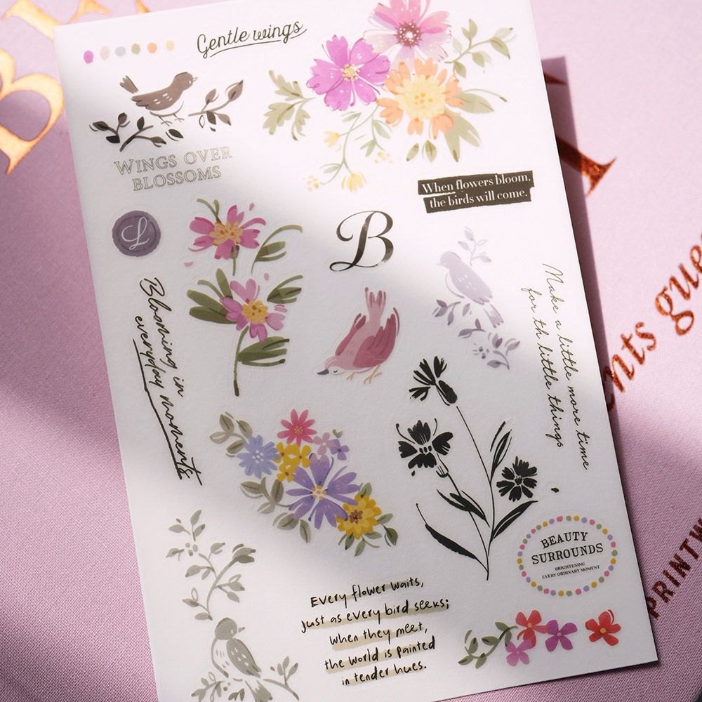 wwiinngg轉印貼紙/ 花間呢喃/ 2入