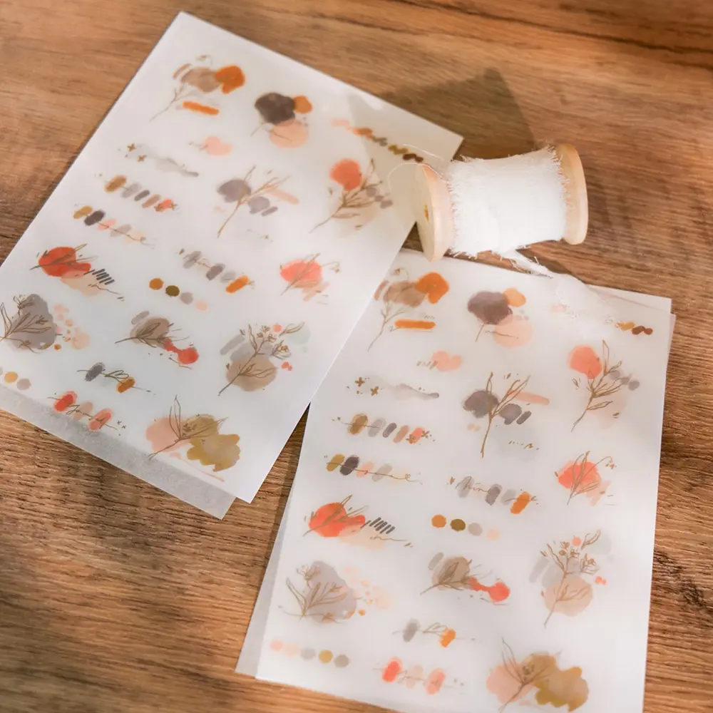 Meow Illustration轉印貼紙/ 山茶/ 2入