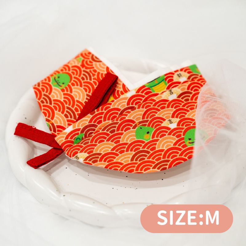 貪貪手作寵物領巾/ 新年款/ 新年波紗/ M