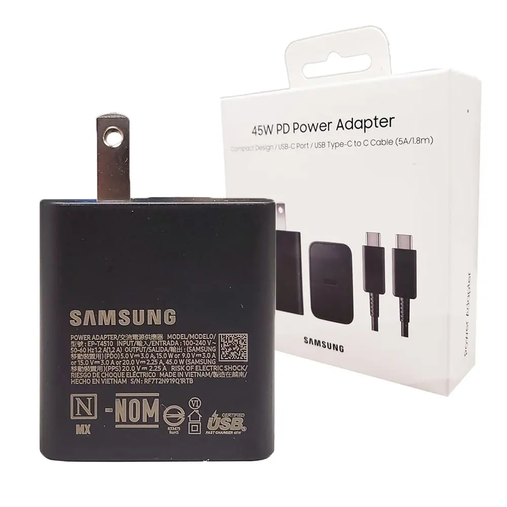 三星 SAMSUNG 45W快充組 (旅充頭+Type C 傳輸線) EP-T4510