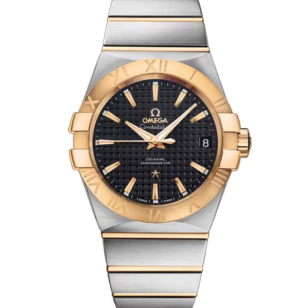 【OMEGA 歐米茄】星座系列 黑色格紋面 38mm 自動上鍊