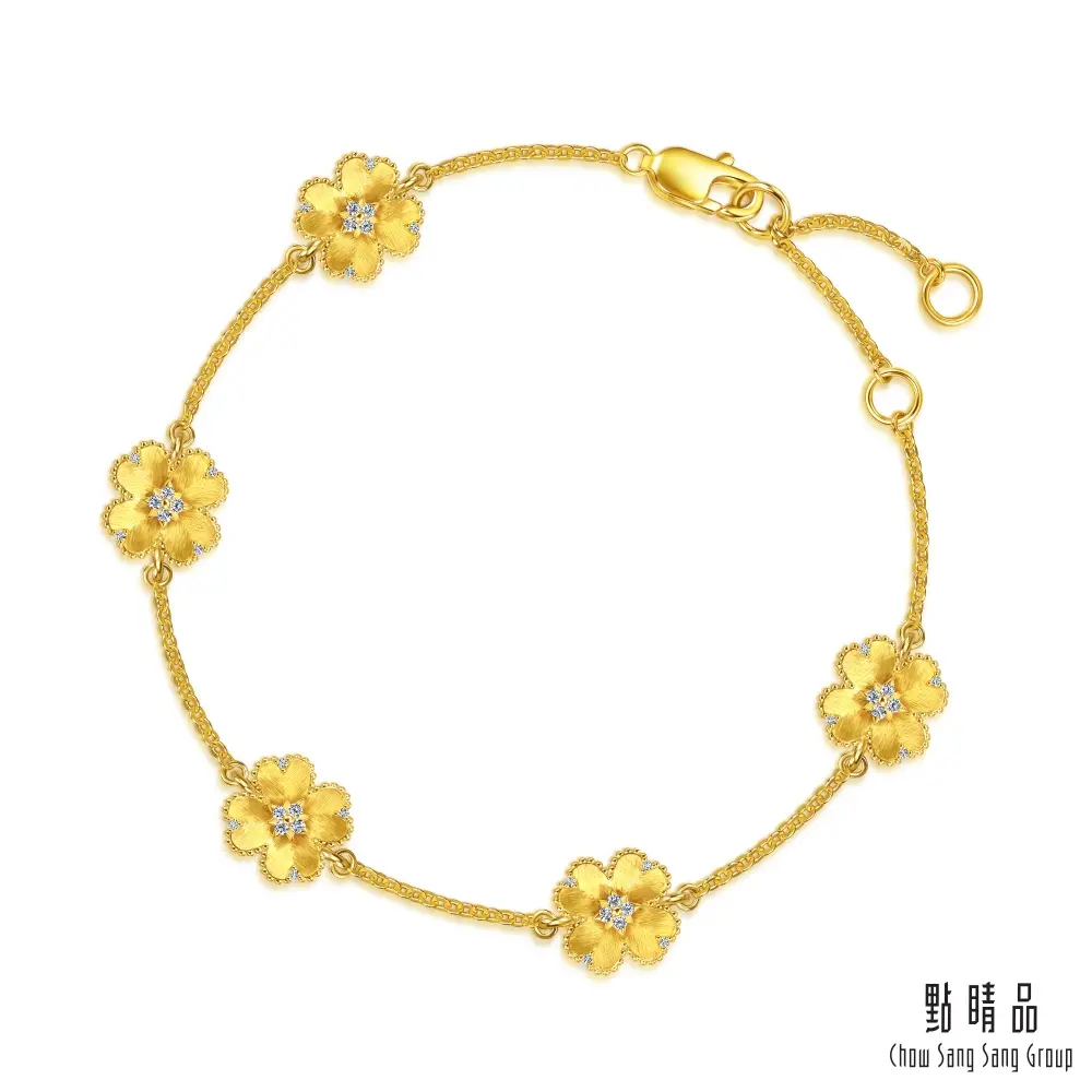 點睛品 閃耀星鑽 黃金手鍊