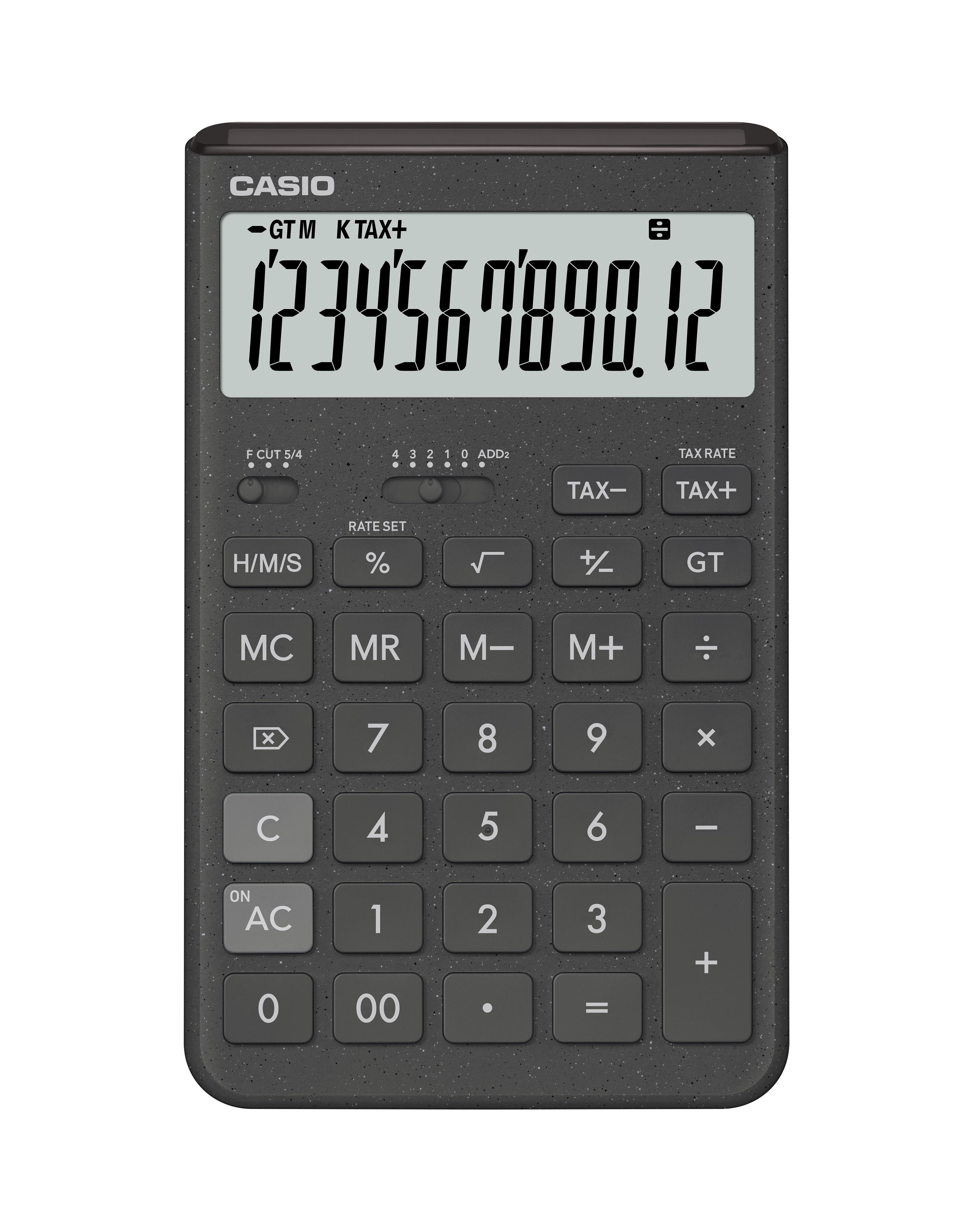 CASIO簡約設計計算機/ 12位元/ 灰黑色/ Comfy JT-200T-GY