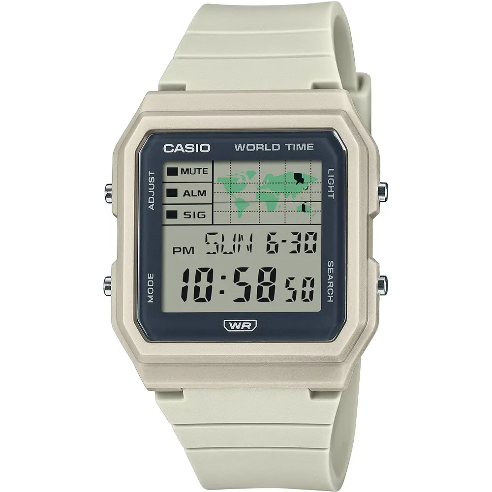 CASIO 卡西歐 休閒方形電子錶-米白 手錶 學生錶 LF-30W-8A