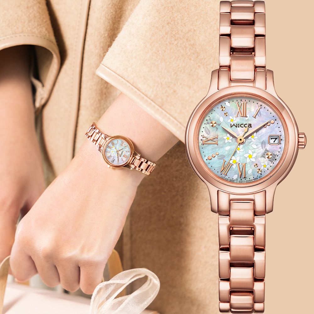 CITIZEN 星辰 Wicca 茉莉花太陽能女錶-24mm 手錶 KH4-963-21