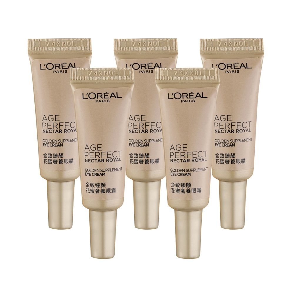 【L'Oreal Paris 巴黎萊雅】金致臻顏花蜜奢養眼霜 5ml 五入組(25ml) 公司貨