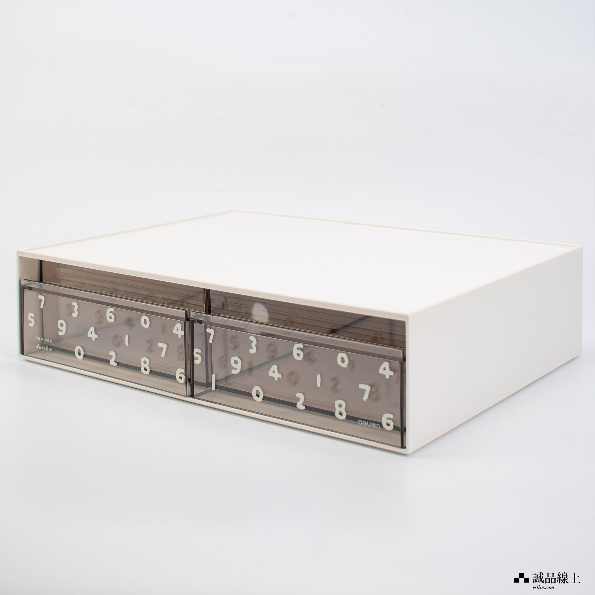 【誠品限定】SOU．SOU X 得力Deli桌上抽屜收納櫃/ PK105/ 二格/ 米白