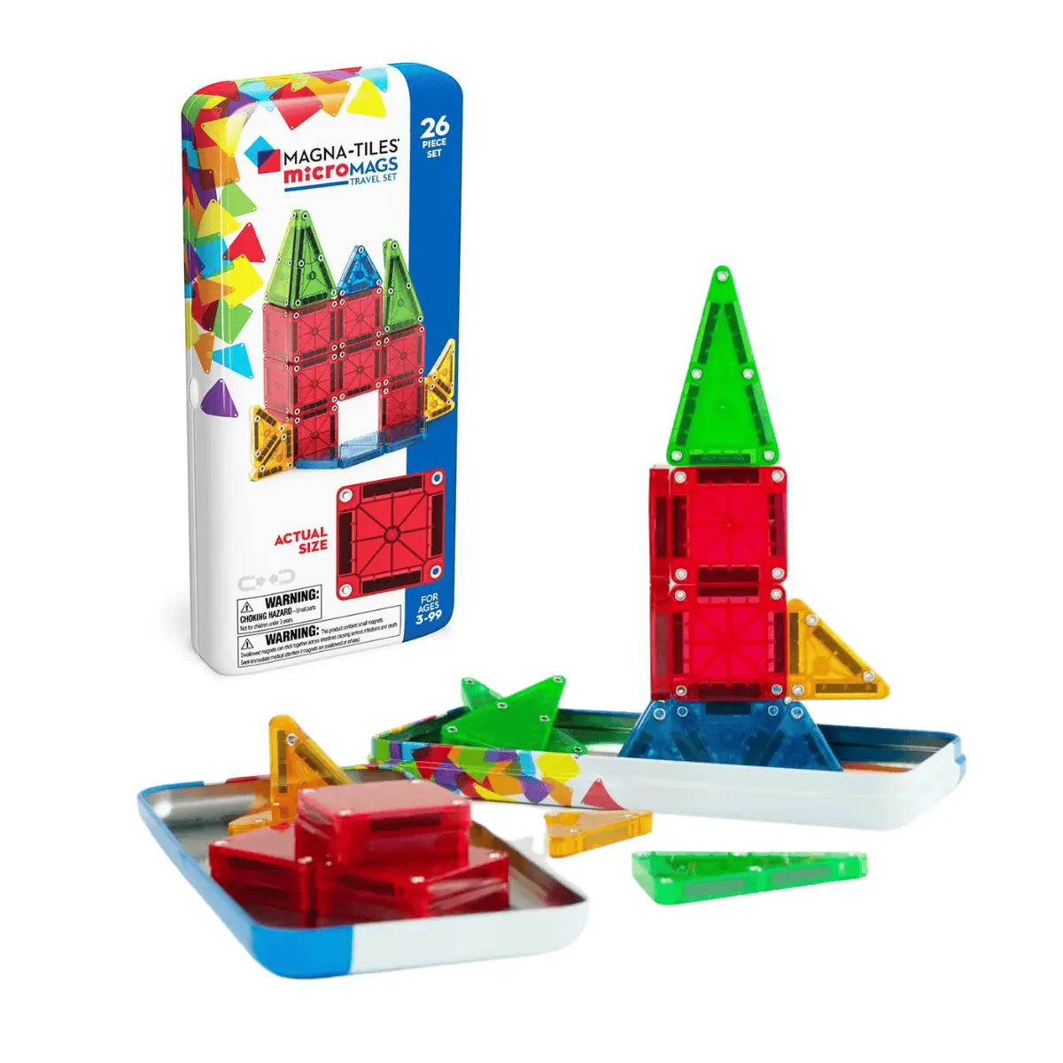 Magna-Tiles® microMAGS磁力片/ 迷你磁力積木-26片旅行套組(244026B0)