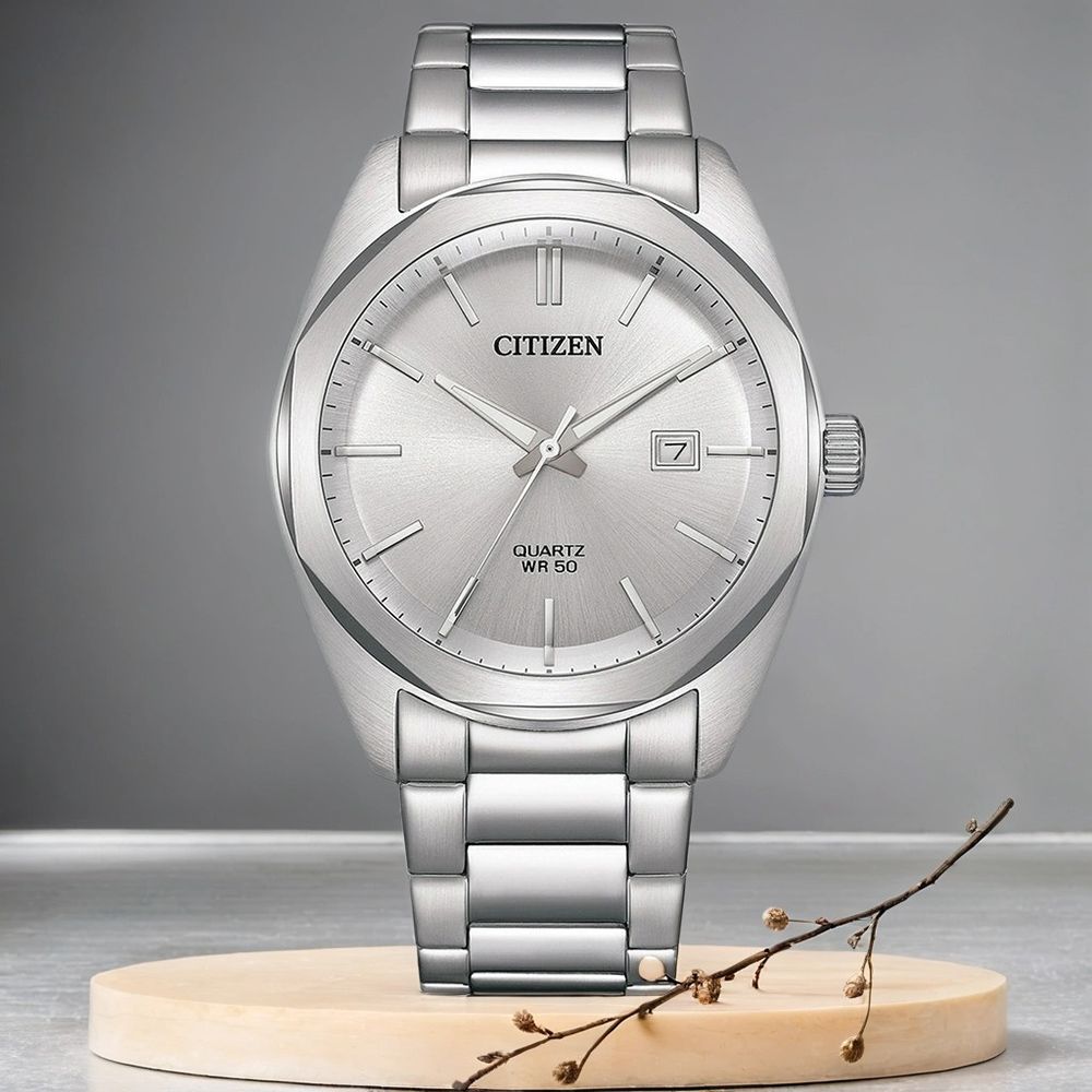 CITIZEN 星辰 限量 紳士日期手錶-銀/41mm 男錶 BI5110-54A