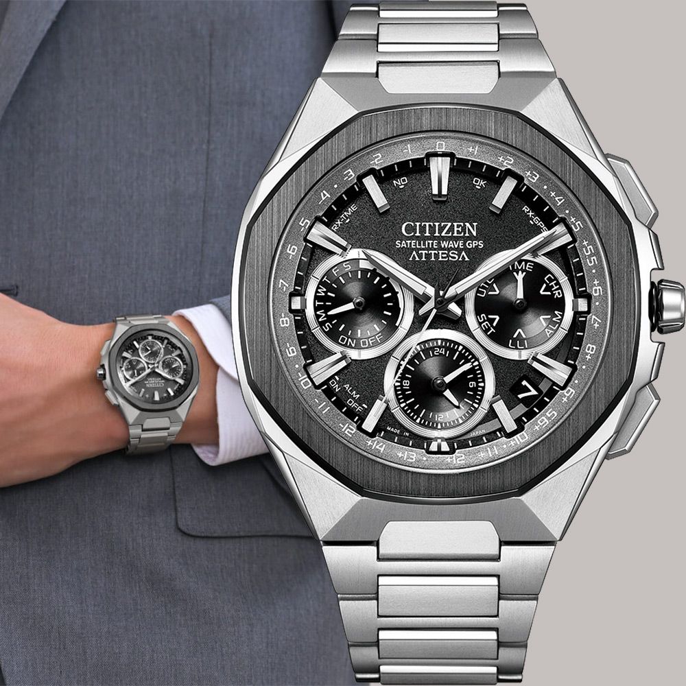 CITIZEN 星辰 限量 鈦 八角 GPS衛星對時光動能計時男錶 手錶 CC4104-53E