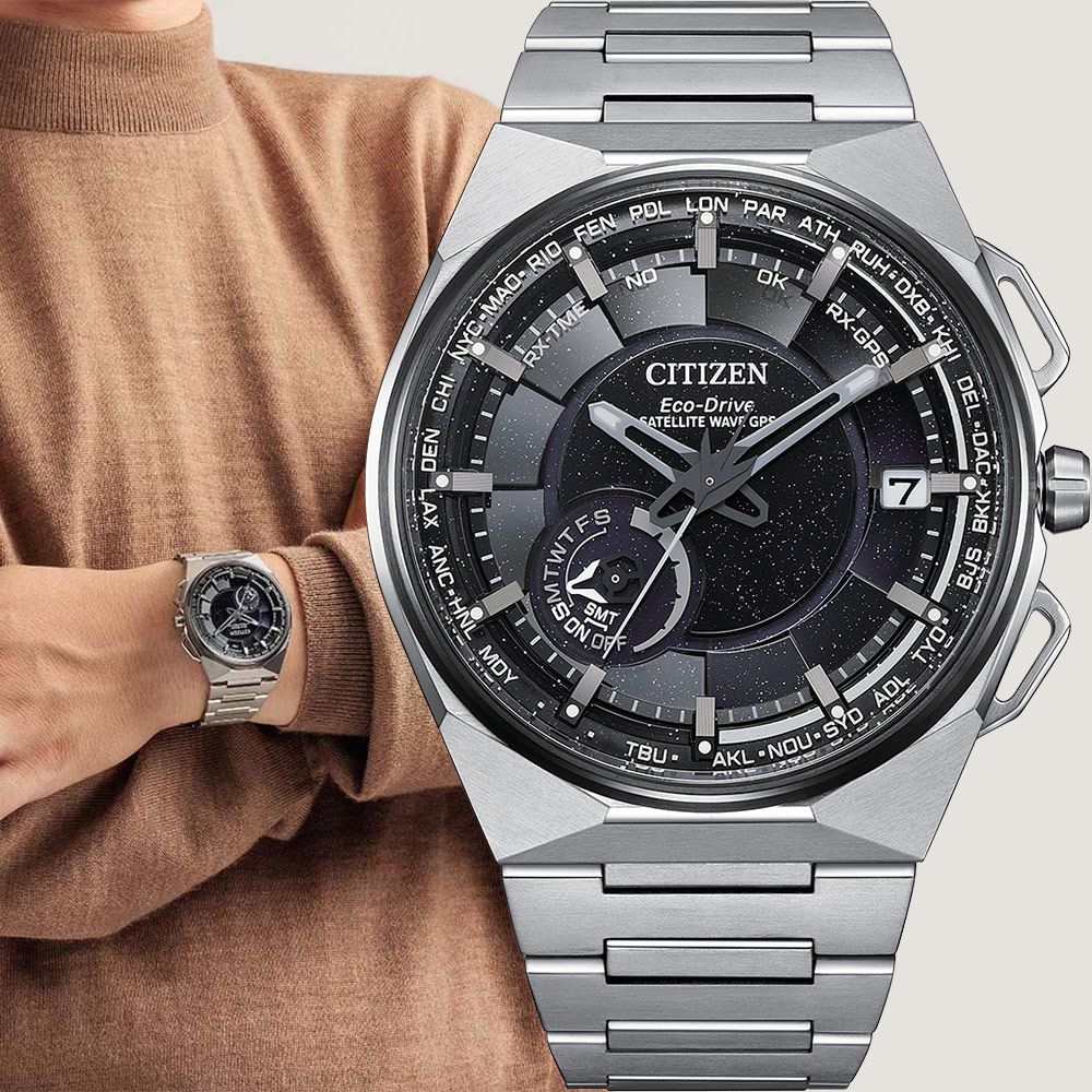 CITIZEN 星辰 限量週年紀念款 超級鈦GPS衛星對時手錶-星際黑 男錶 CC3097-52E