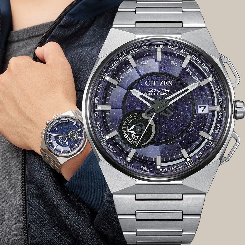 CITIZEN 星辰 限量週年紀念款 超級鈦GPS衛星對時手錶-星際藍 男錶 CC3097-52L
