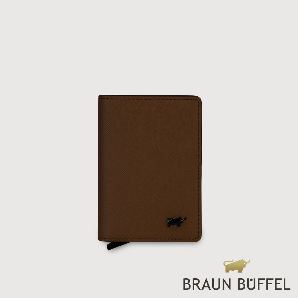 【BRAUN BUFFEL 德國小金牛】台灣總代理 瑾-A  2卡名片夾-培土棕/BF556-123-POS