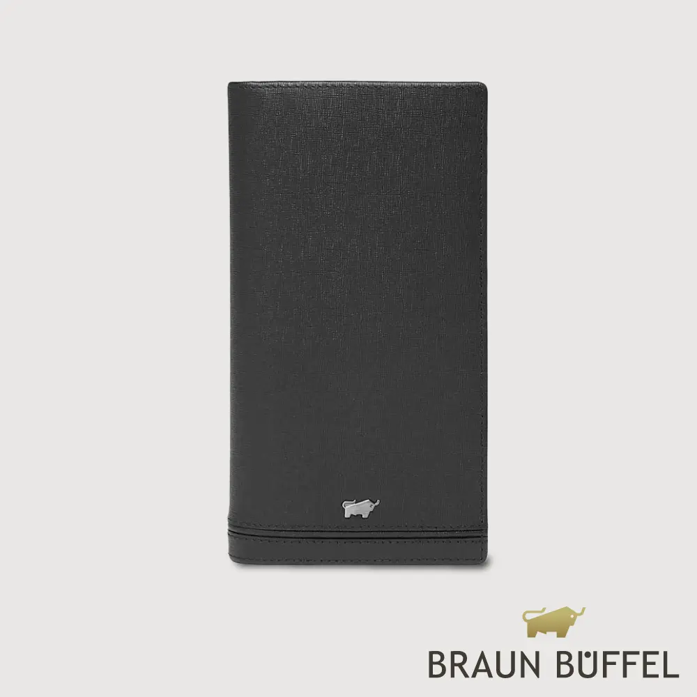【BRAUN BUFFEL 德國小金牛】台灣總代理 維克多-D 15卡長夾-黑色/BF512-630-BK