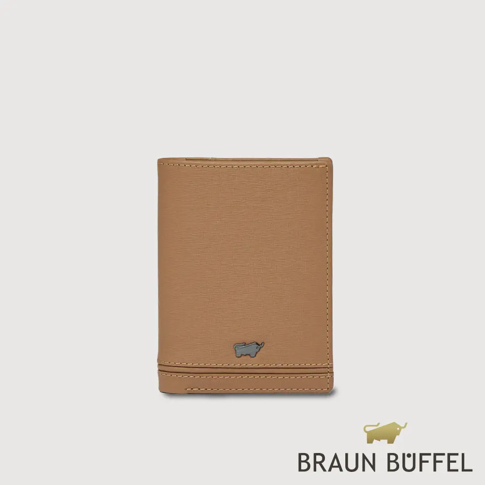 【BRAUN BUFFEL 德國小金牛】台灣總代理 維克多-D 名片夾-淺棕/BF512-141-CS