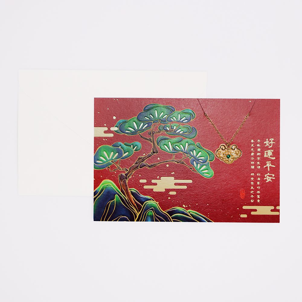 yajhih項鍊卡片Card Necklace/ 台灣文化/ 立體款/ 好運平安