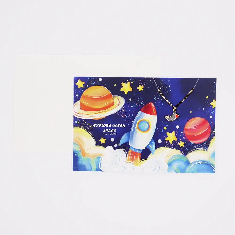 yajhih項鍊卡片Card Necklace/ 太空款/ 宇宙星月