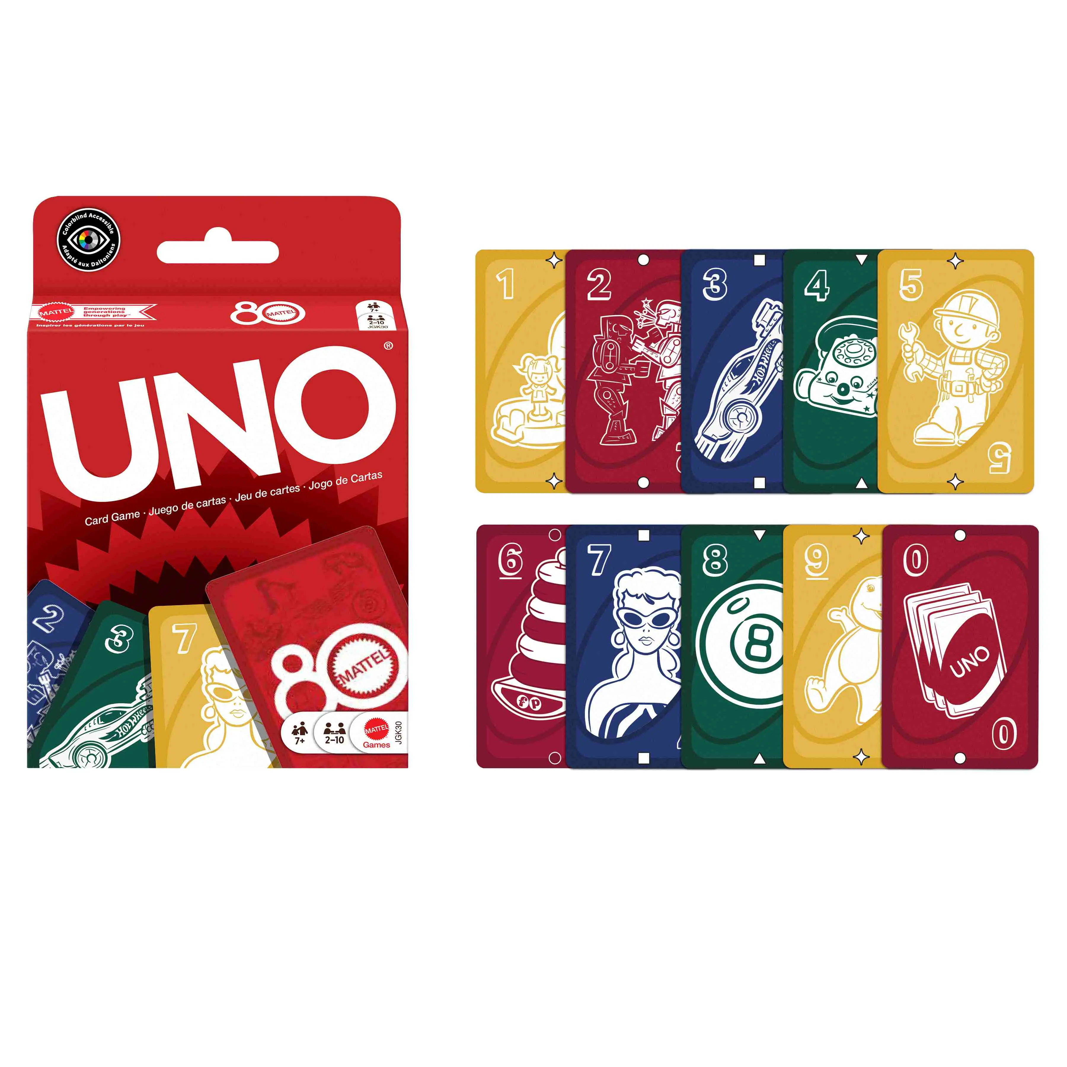 UNO遊戲卡/ Mattel美泰兒80週年版