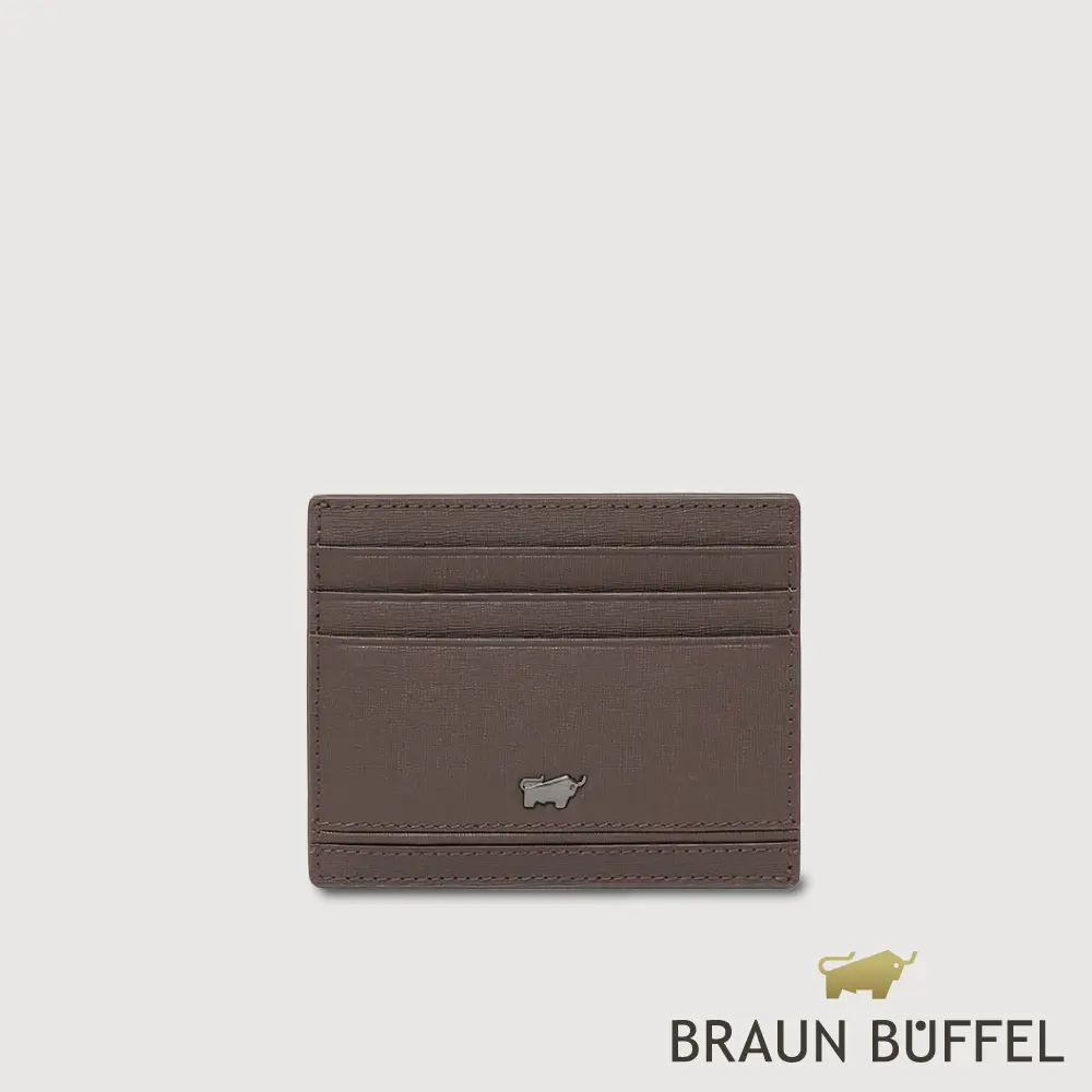 【BRAUN BUFFEL 德國小金牛】台灣總代理 維克多-D 6卡卡夾-培土棕/BF512-151-POS