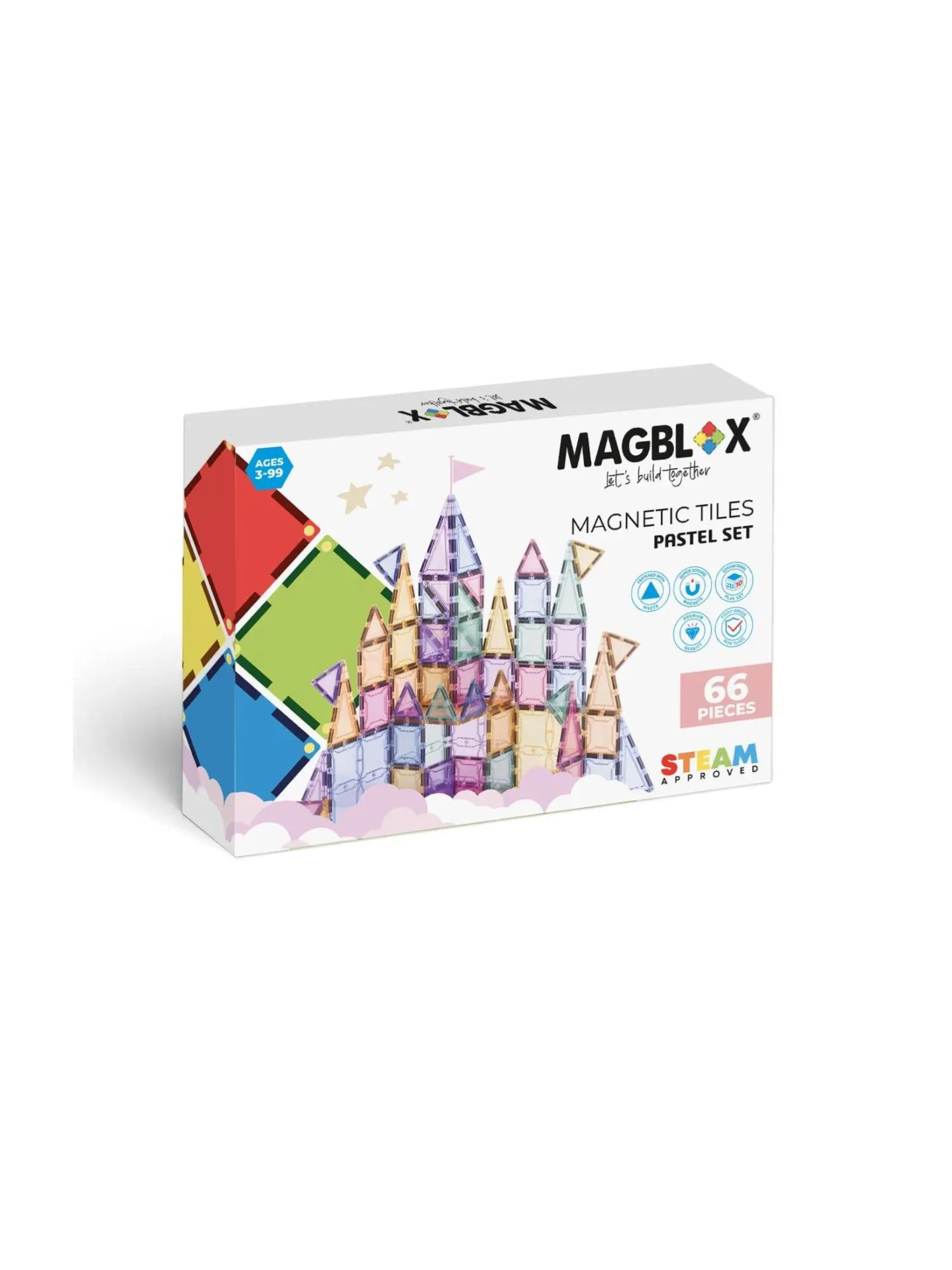 澳洲 Magblox® 美學磁力片/ 66pcs Set/ 粉彩入門組/ 共兩款封面隨機出貨