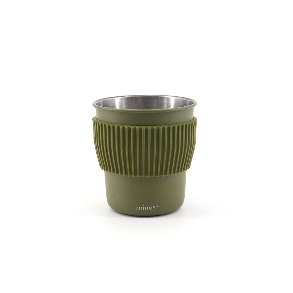 minos 不銹鋼杯含矽膠杯套 320ml（304不鏽鋼／隔熱防燙／露營杯）/ 綠色