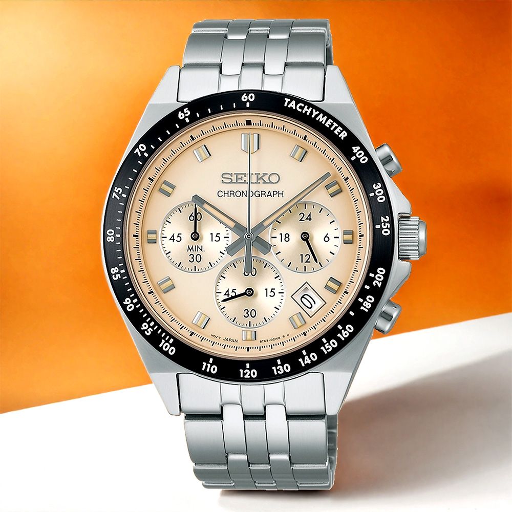 SEIKO 精工 都會紳士三眼計時手錶-米白色 (SBTR045J_8T63-02R0S)