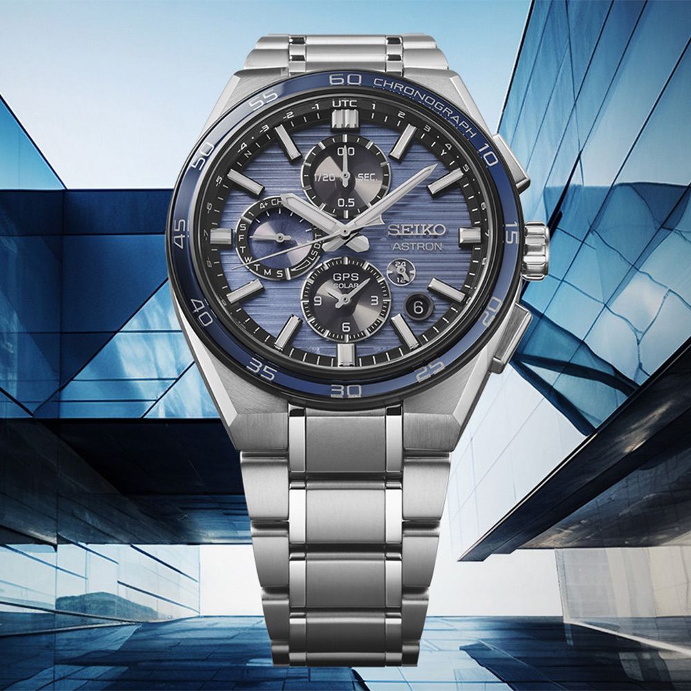 SEIKO 精工 廣告款 Astron GPS衛星定位 鈦金屬太陽能計時手錶 (SSH175J1/5X83-0AP0B)