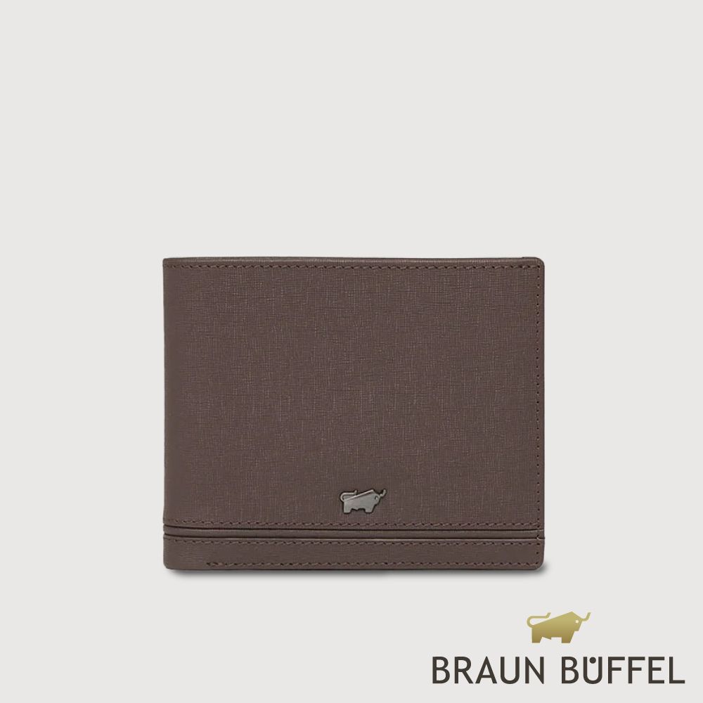 【BRAUN BUFFEL 德國小金牛】台灣總代理 維克多-D 8卡男夾-培土棕/BF512-313-POS