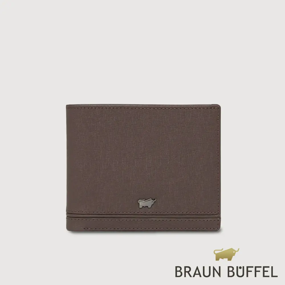 【BRAUN BUFFEL 德國小金牛】台灣總代理 維克多-D 4卡零錢袋皮夾-培土棕/BF512-315-POS