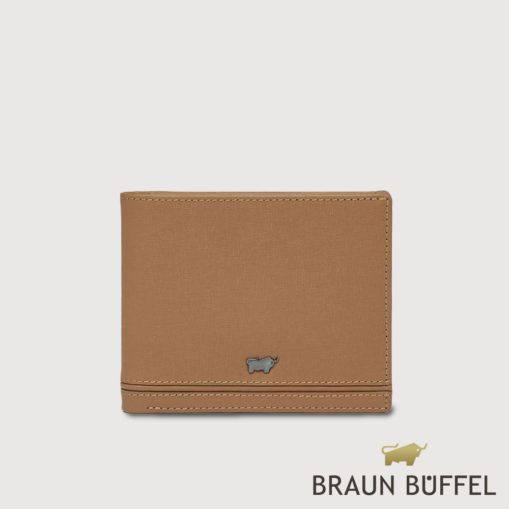 【BRAUN BUFFEL 德國小金牛】台灣總代理 維克多-D 5卡透明窗皮夾-淺棕/BF512-316-CS