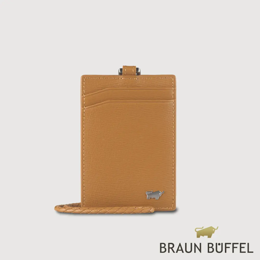 【BRAUN BUFFEL 德國小金牛】台灣總代理 斯萊特-A 證件夾-淺棕/BF565-171-CS