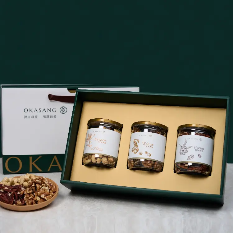 【O卡桑】健康三入堅果禮盒/ 原味腰果*1、原味杏仁果*1、原味胡桃*1