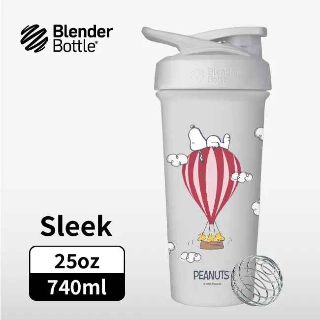 BlenderBottle Sleek按壓式不鏽鋼水壺/ 史努比SNOOPY/ 飄飄熱氣球/ 25oz/ 740ml