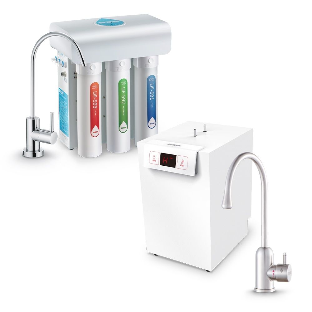【賀眾牌】UW-2262HW-1+UR-5411JW-8 廚下型淨熱組合 (全濾芯NSF認證/冷熱飲水/逆滲透/LF龍頭/原廠服務)