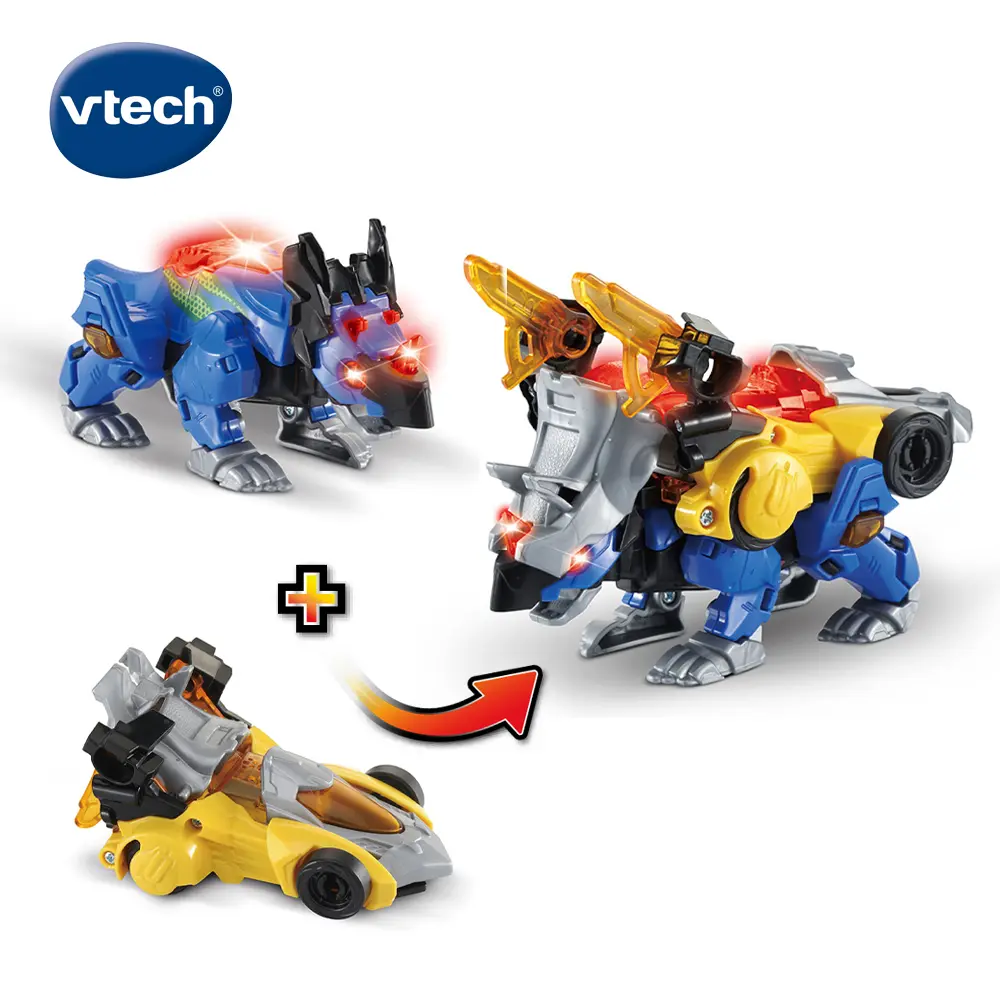 vtech聲光變形恐龍合體組/ 三角龍/ 迪諾斯