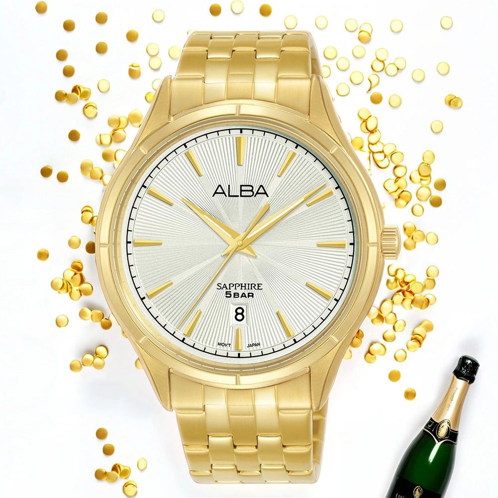ALBA 雅柏 綻放光芒 香檳金手錶-41.5mm (AS9T60X1/VJ42-X361G)