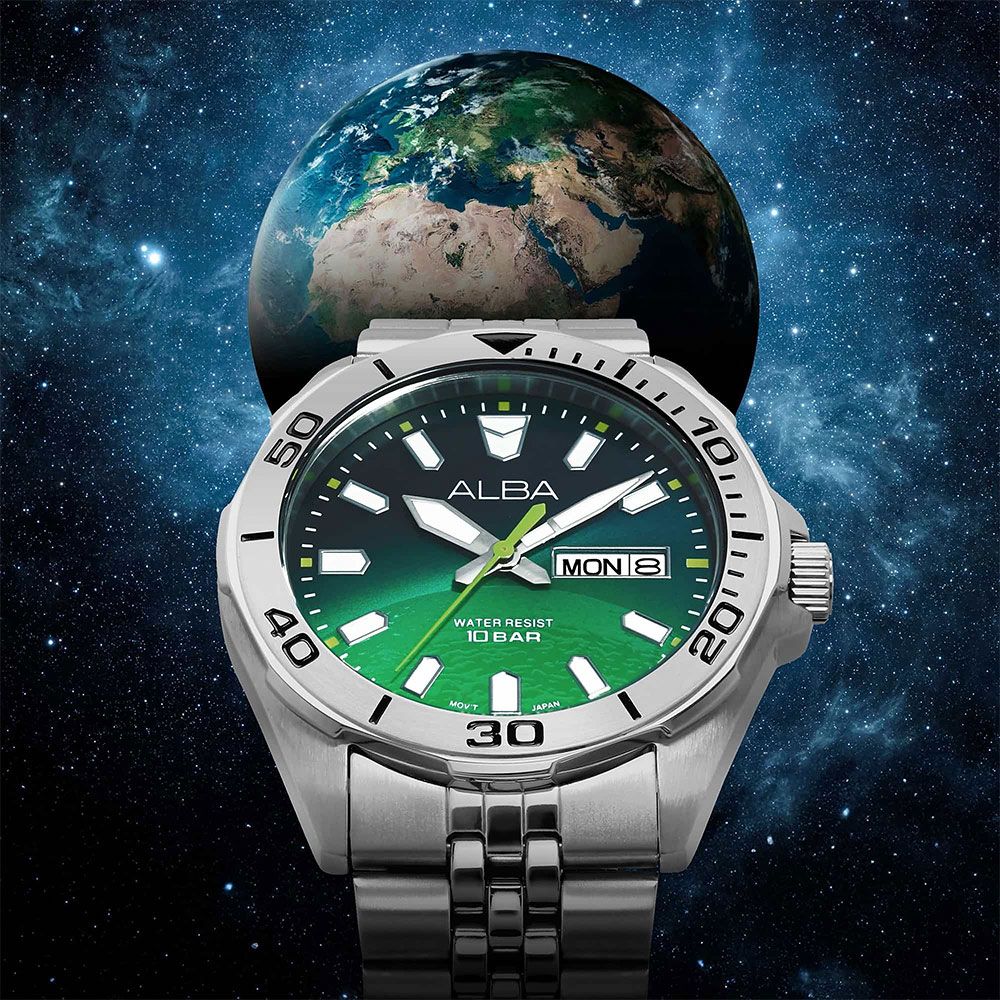 ALBA 雅柏 限量版星系宇航 Earth 地球手錶 男錶-42mm (AV3579X1/VJ43-X044G)