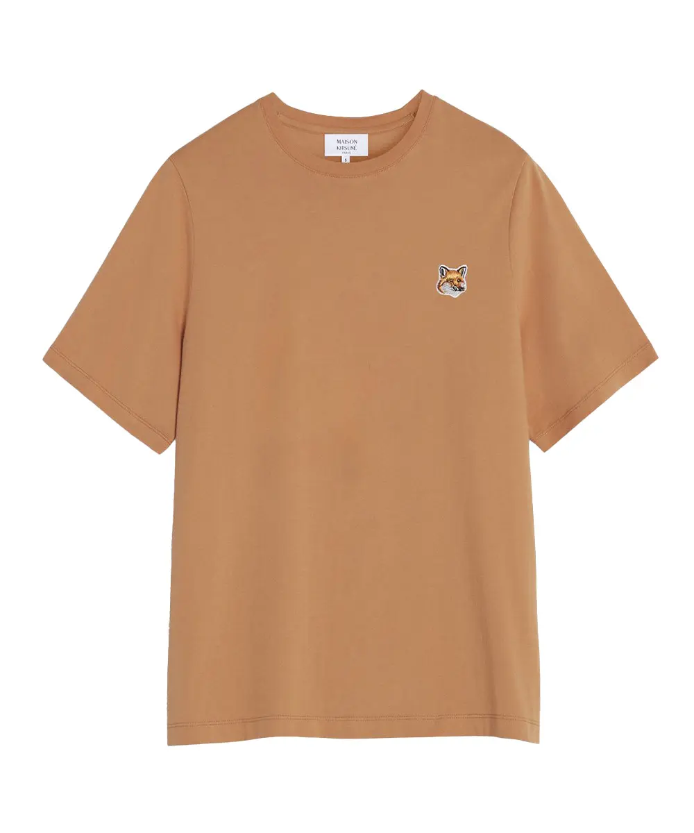 MAISON KITSUNÉ 焦糖南瓜色狐狸頭LOGO經典短TEE/女裝/ XL