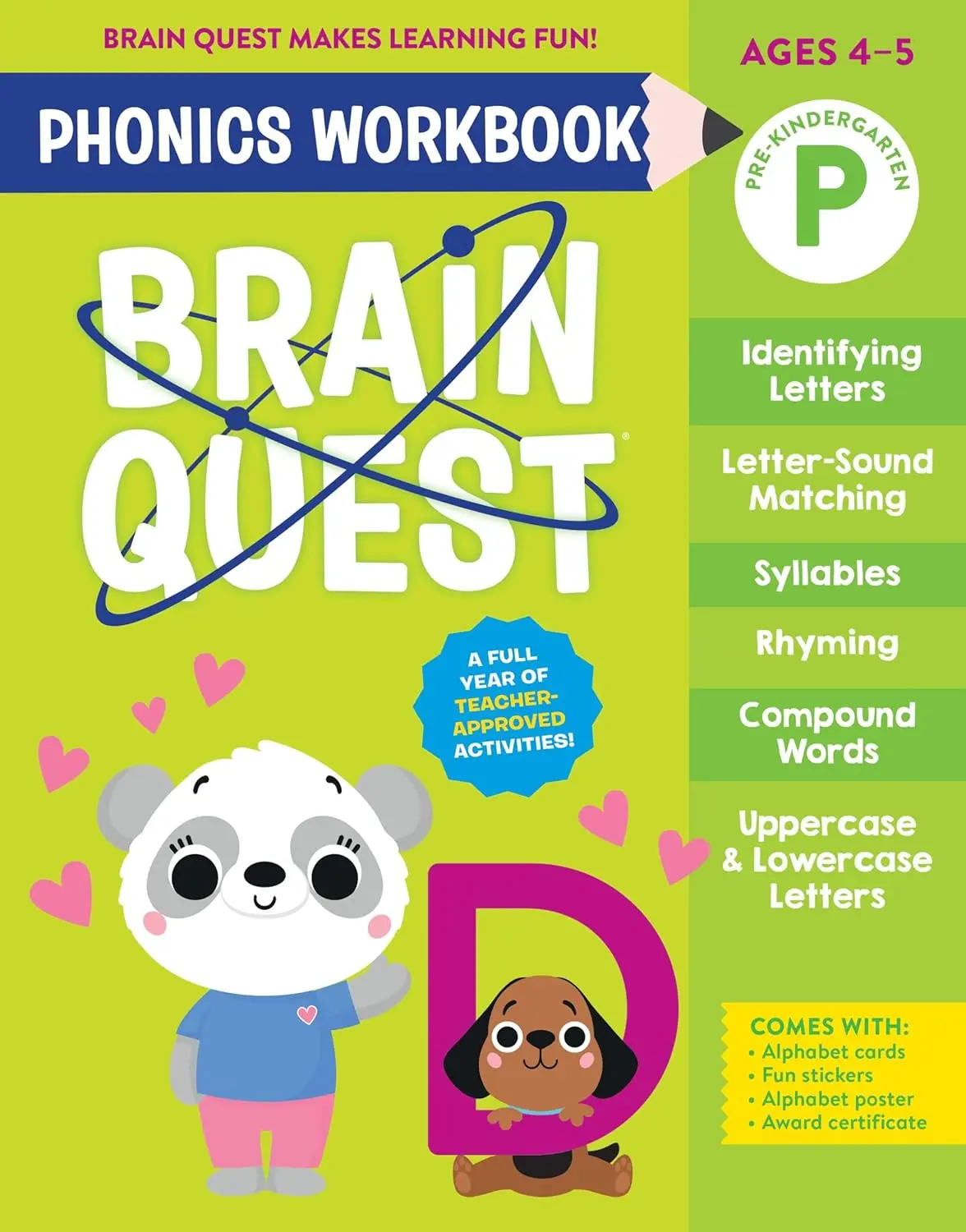 Brain Quest Phonics Workbook: Pre-Kindergarten