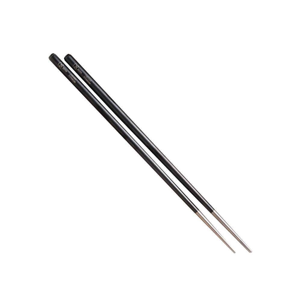 keith鎧斯鈦彩鈦圓形鈦筷/ 23.5cm/ Ti5662 (黑)
