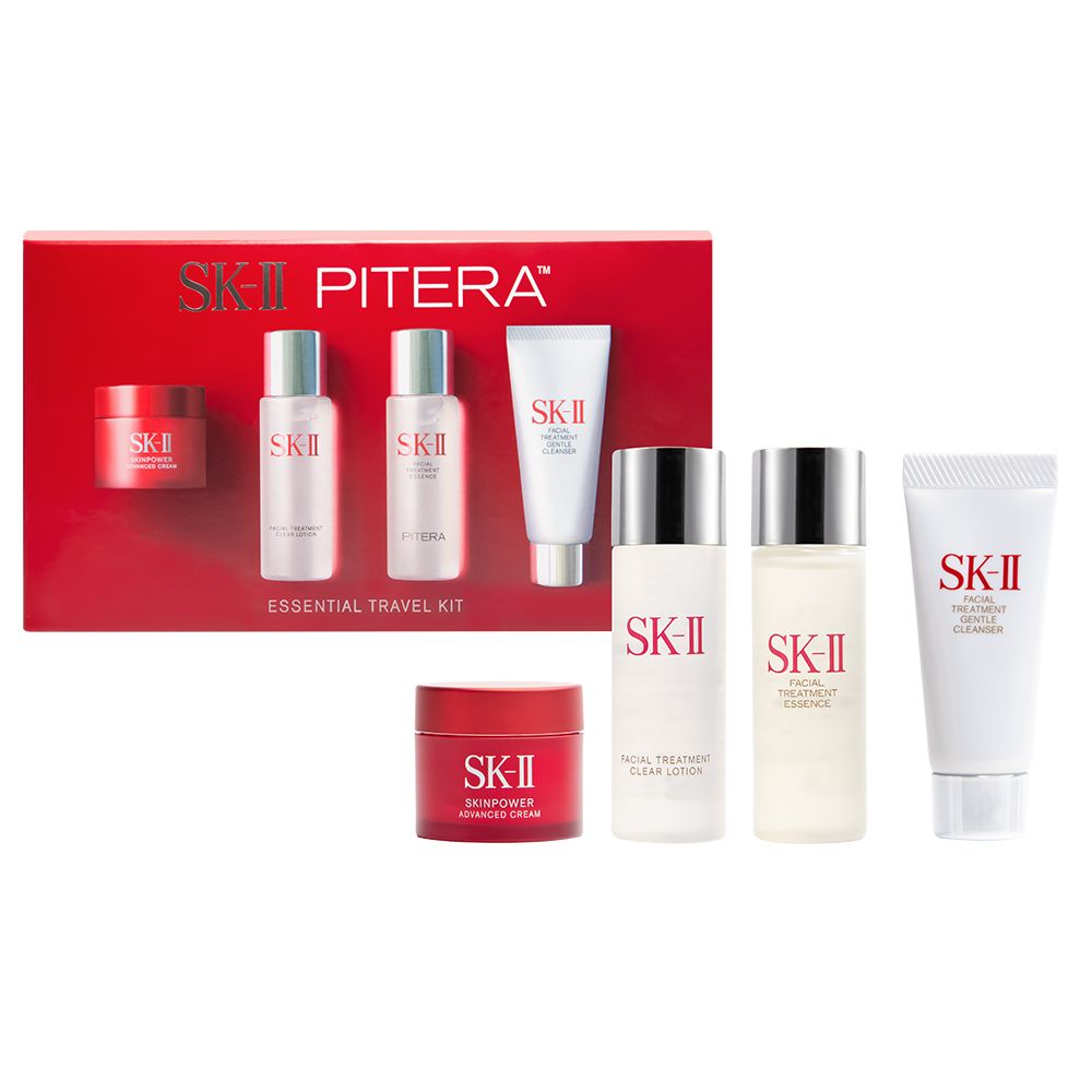 SK-II 暢銷旅行組(潔面乳20g+亮采水30ml+青春露30ml+活膚霜 15g)_平行輸入