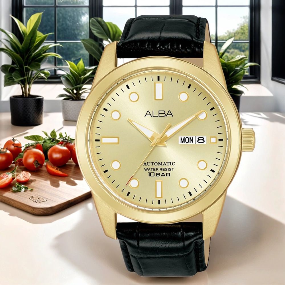 ALBA 雅柏 Tokyo Design 香檳金機械錶-42mm (AL4662X1/Y676-X084G)