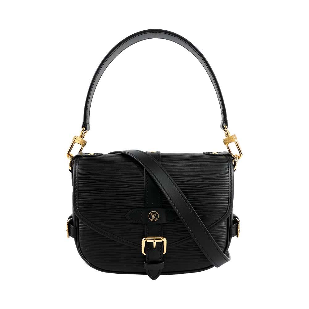 【Louis Vuitton】Saumur Epi 牛皮手提/斜背二用馬鞍包_展示品(黑色)