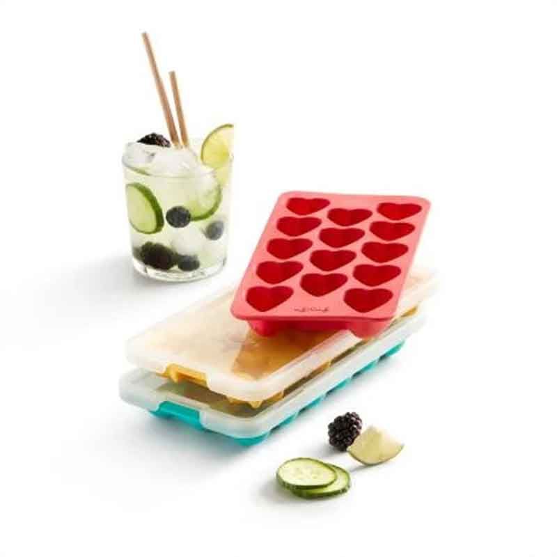 LEKUE｜14格愛心製冰盒 紅 造型冰塊盒廚具用品