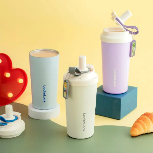 LocknLock樂扣樂扣不鏽鋼吸管隨行杯/ 500ml/ 芝麻奶蓋